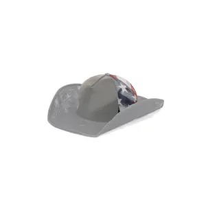 GRAY USA MESH COWBOY SNAPBACK: 5 PANEL - BLANK