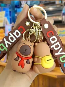 Creative Capybara Keychain Charm, Cute Couple Keyring Accessory, Perfect for Christmas New Year Party Wedding Birthday Gift