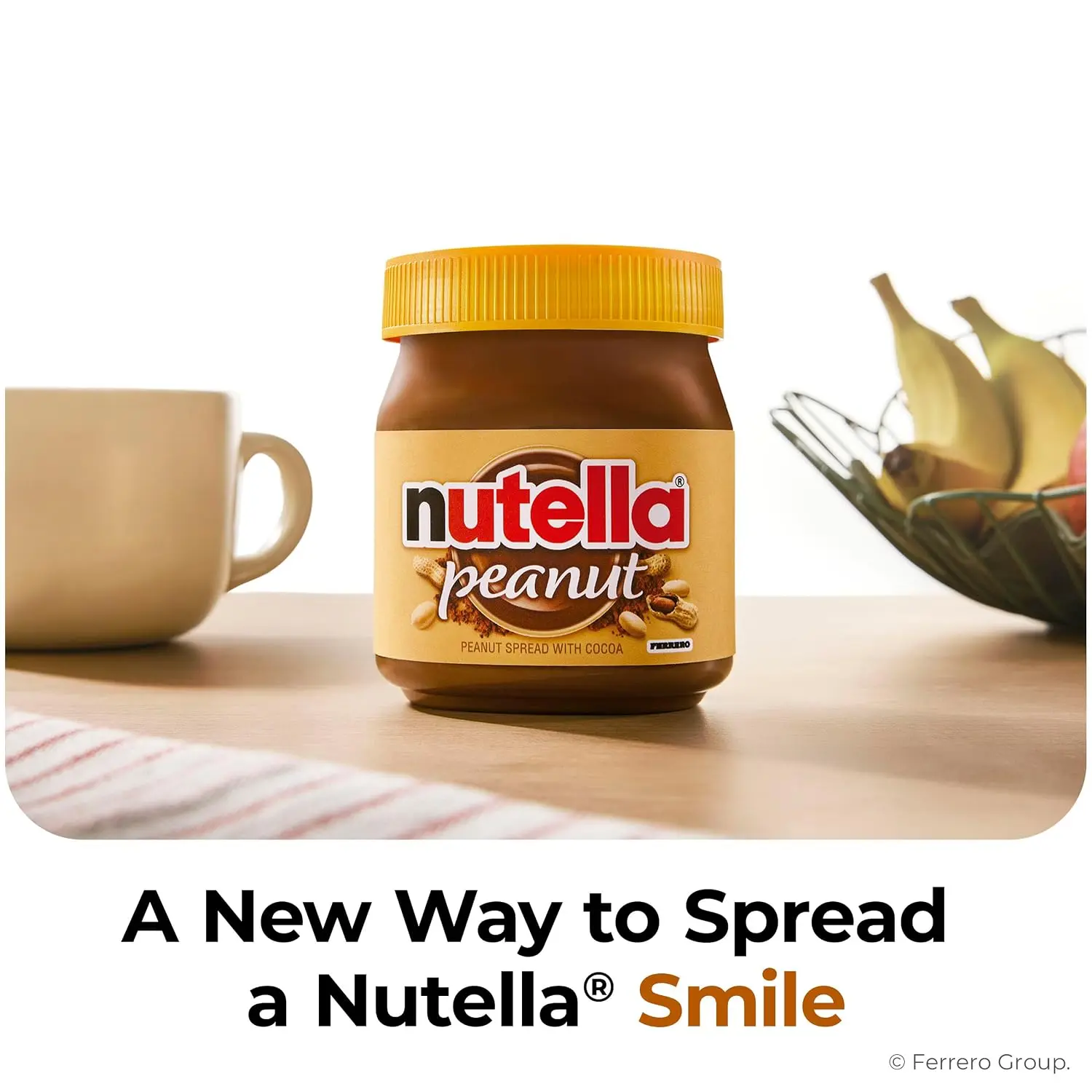 Nutella Peanut Spread With Cocoa, Smooth and Creamy, for Afternoon Snacking, Family Gifts, Unique Snacks, 13 oz