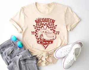 Vintage Lightning McQueen Shirt, Retro  Cars, Cars Theme Birthday Shirt, McQueen 1977 T-shirt, Cars Land Shirt,  Car  Shirt Cotton Unisex