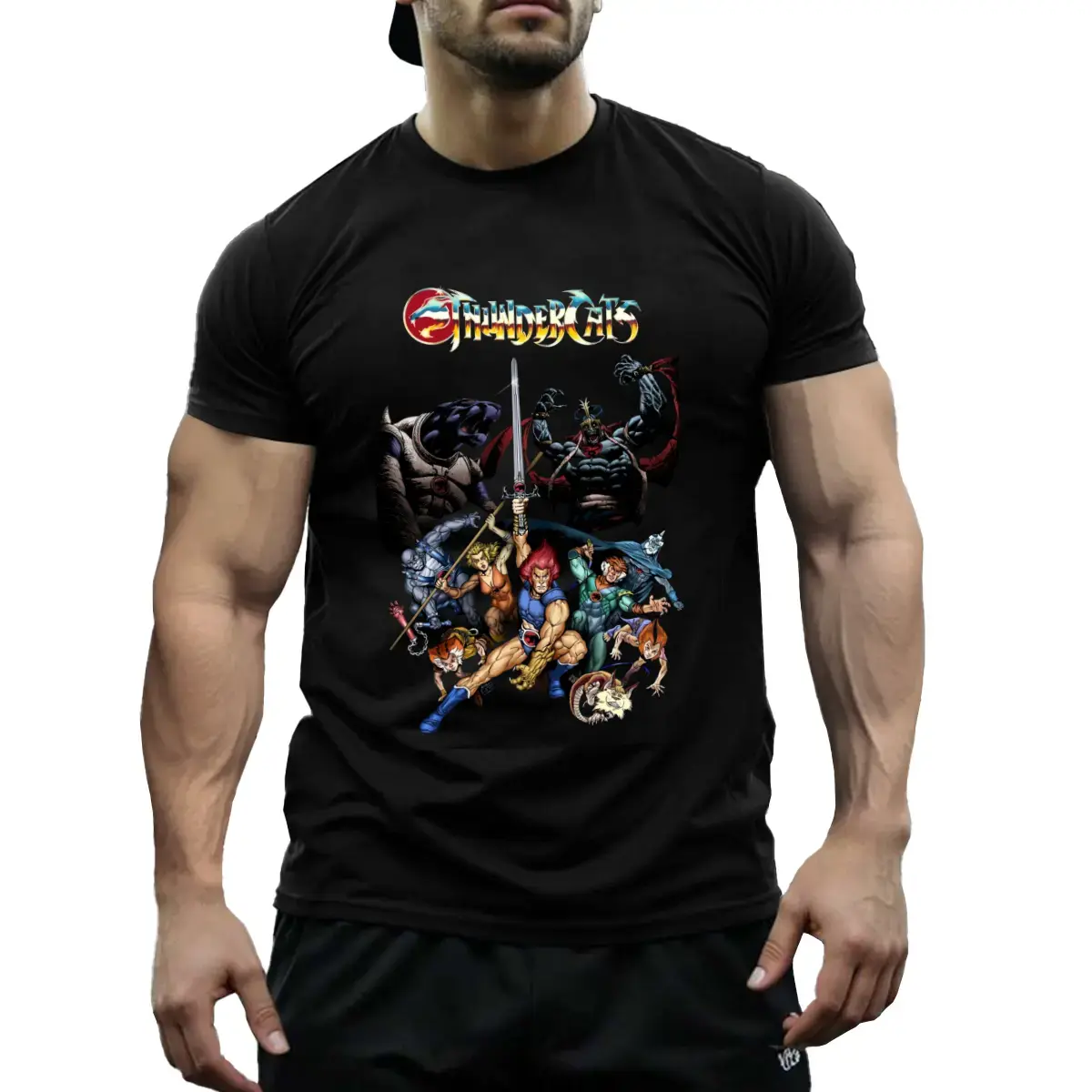 Thundercats TV Series Graphic Tee - Casual T-Shirt with Vibrant Print, Soft Cotton Fabric, Round Neck, Sizes S to 3XL, Perfect for All Seasons, Adult Clothing Bold Logo Shirt Stretchy Knit