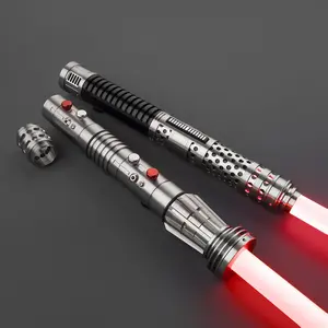 BJSABER Maul-Ventress-Style Double-Bladed Lightsaber - Xenopixel Twin Blade Real Dueling Toy Sword, Full Metal, Bluetooth App, RGB Lighting, Rechargeable Battery, Motion Control, Color Changing, May 4th Sale, Real Lightsabers, Lightsaber Neopixel