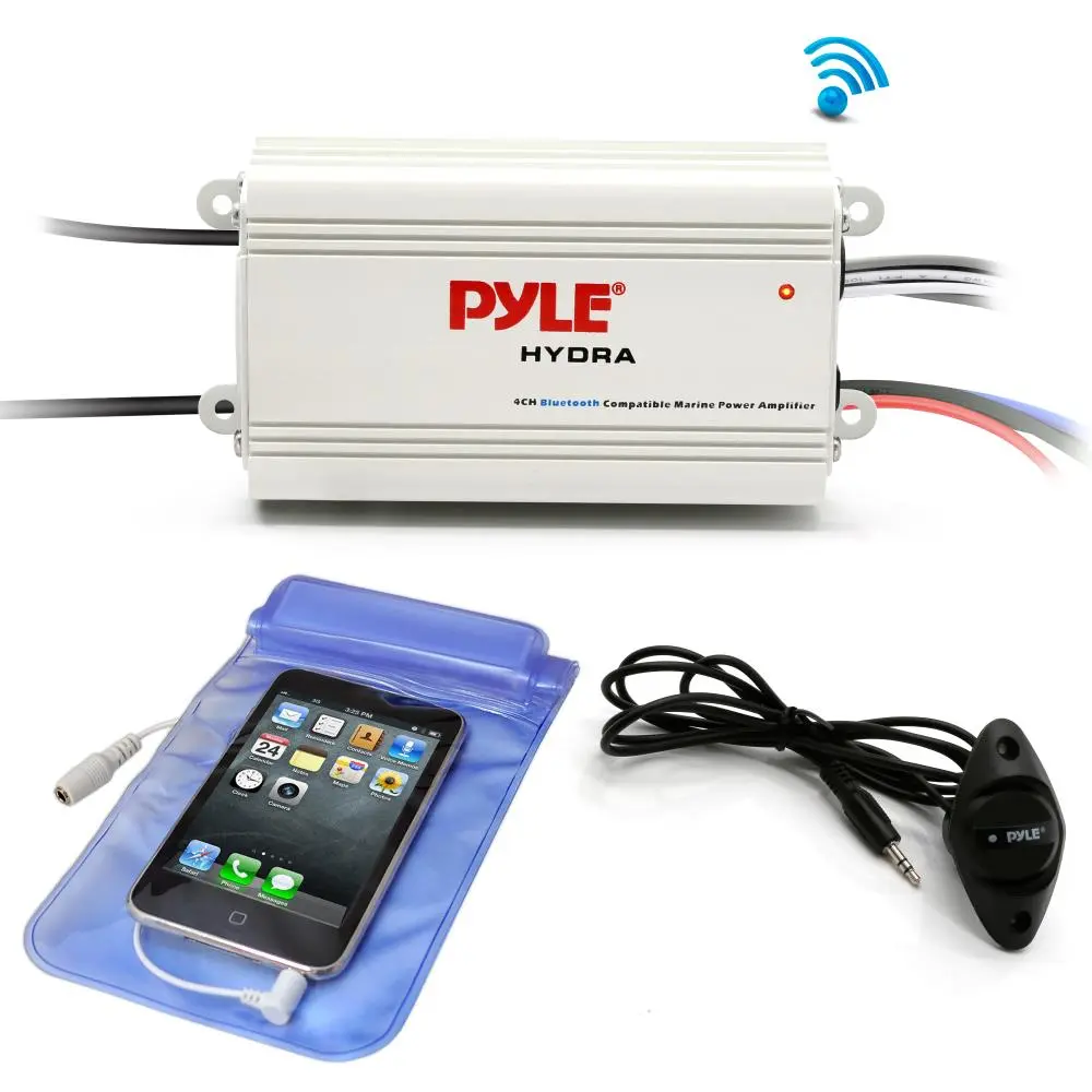 200W Waterproof IP-65 Car Subwoofer Amplifier - Compact, Easy-Install Car Audio Accessory for Boat, iPad, Tablet, Smartphone