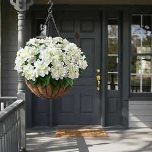 Angelic Faux Flowers Outdoor Decoration, Realistic Film Bouquet, Sunproof Fake Plants, Front Door Balcony Garden Home Spring Summer Decor ()