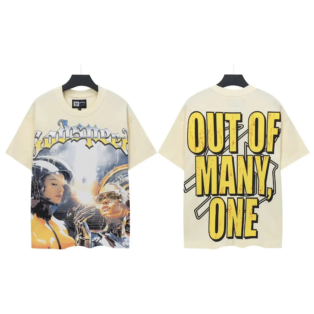 Summer New Y2K GODSPEED Cotton T-Shirt Men Women, Outdoor Fashion Retro Graphic Print Short Sleeve Tee, Loose Casual GOD SPEED Hip Hop Streetwear Top