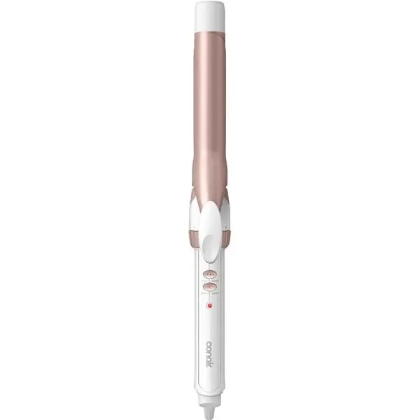Conair Curling Iron, Double Ceramic, 1" Barrel, White/Rose Gold | Hair curler and hair waver for medium to long hair with 30 heat settings, built-in heat protection, a cool tip, and auto off