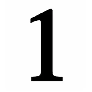212 MAIN Small Black Wrought Iron House Number 1 - Powder Coated, Rust-Protected Decor Sign for Home Improvement, House Identification