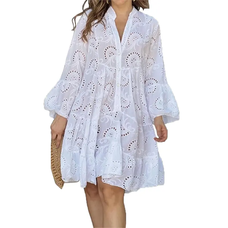 tea length flared dresses Glitter fit and flare short dress main image 1