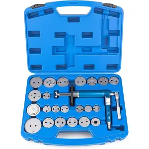 23PCS Pneumatic Brake Caliper Compression Tool Kit, Air Operated Brake Piston Wind Back Tool Set with Adapters for Brake Pad Replacement, Suitable for Automotive Maintenance and Repair