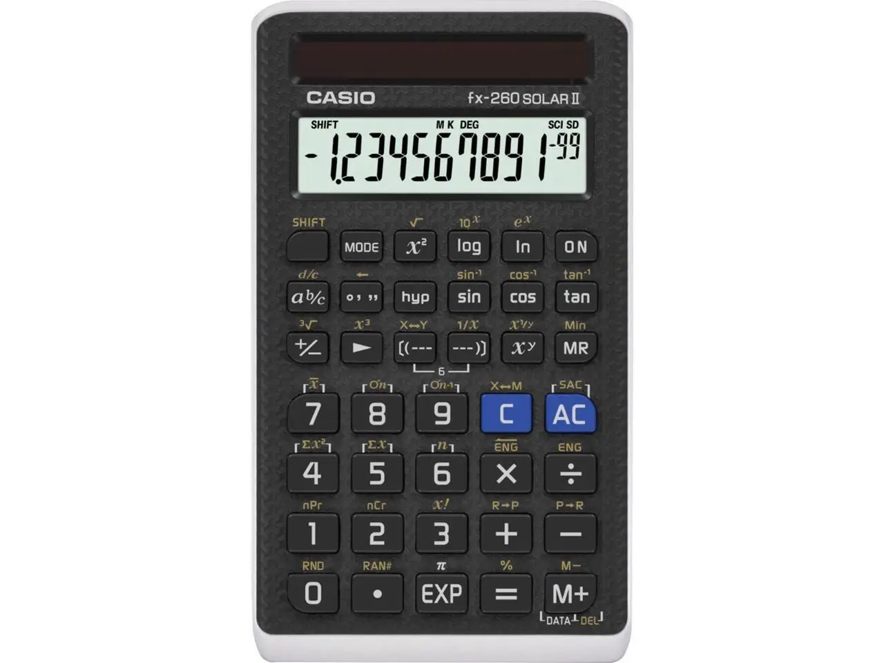 Casio Scientific Calculator 10-2 Digit 63/100"Wx2-9/10"Lx5"H BK FX260SOLARII Casio Scientific Calculator 10-2 Digit 63/100"Wx2-9/10"Lx5"H BK FX260SOLARII