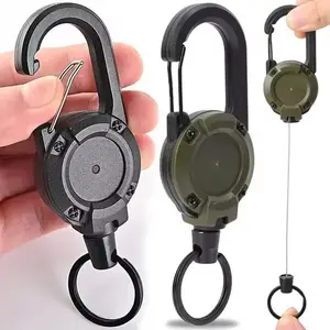 5-Piece Set3 In 1 new multifunctional Retractable Pull Reel Carabiner Keychain, Strong Steel Wire Rope Buckle,Outdoor Sport Keychain Tool keychain accessories