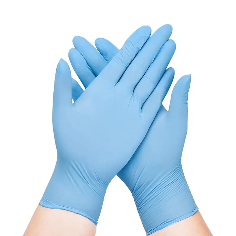 6 Mil Heavy-Duty Blue Nitrile Gloves Box, 100 Count Disposable Waterproof Latex-Free Gloves Industrial Kitchen