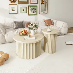 Coffee Table Set of 2 ,Round Coffee Table,Modern Side Tables Accent End Table for Living Room