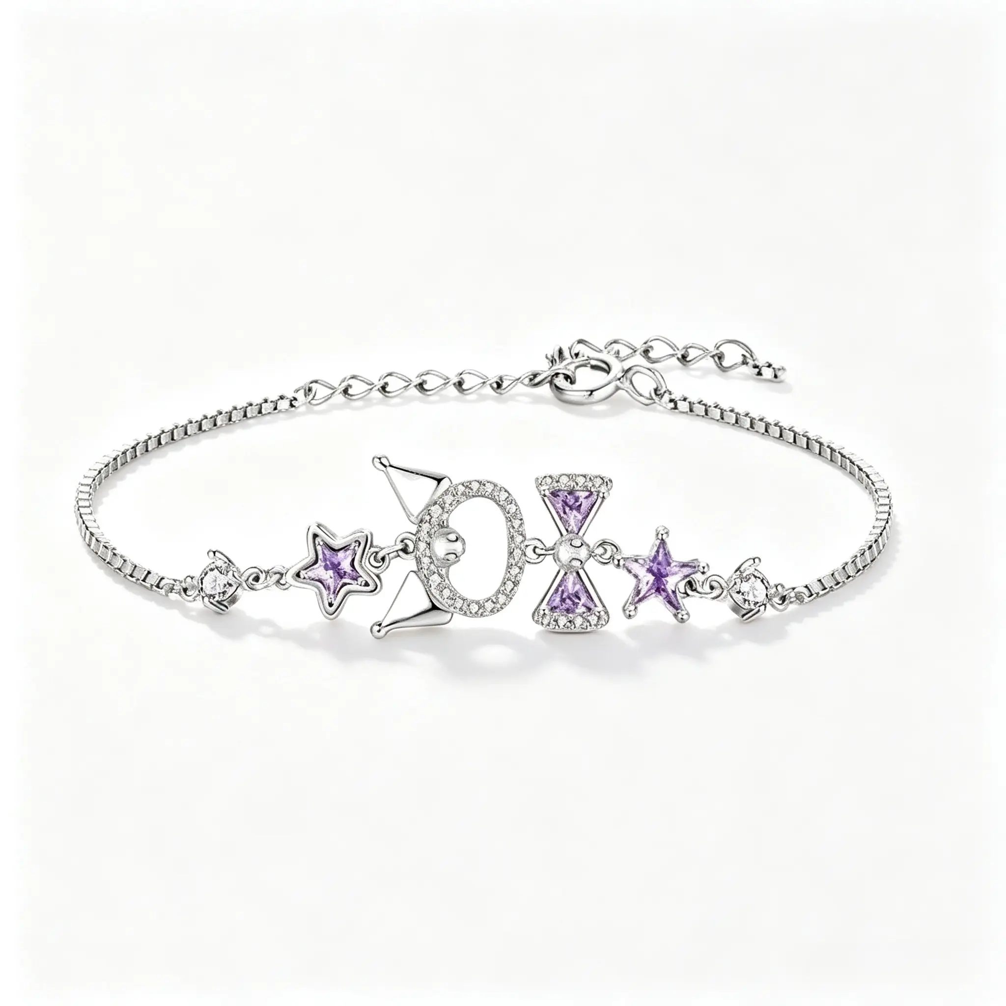 Sanrio Kuromi Star Charm Bracelet, Sparkly Character Wrist Jewelry, Versatile Pick For Urban Outings & Casual Everyday Styling