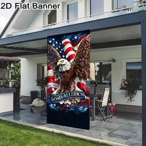 2D flat banner, 1pc Patriotic Bald Eagle American Flag Banner, Backdrop Banner, Backdrop Decoration, Allerics Theme Decor, Bold Text, Vivid Colors for Independence Day Events, Valentines Party Decor, Outdoor Banners, Decorative Banner