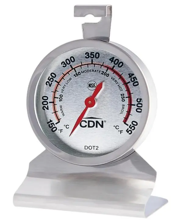 CDN DOT2 Oven Thermometer with NSF Certification, 150-550°F Range, Stainless Steel, Ideal for Cooking and Baking