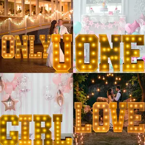 Large Glow Letters Set, Photo Props for Birthdays & Weddings, Decorative Alphabet A-Z, Photography Studio Accessories, Party Decoration Supplies