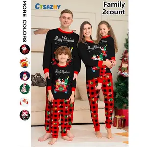 Family Christmas Pajamas Set, 2-Piece Holiday Sleepwear for Family, Soft & Cozy Winter Nightwear, Festive Design for All Ages(gift)