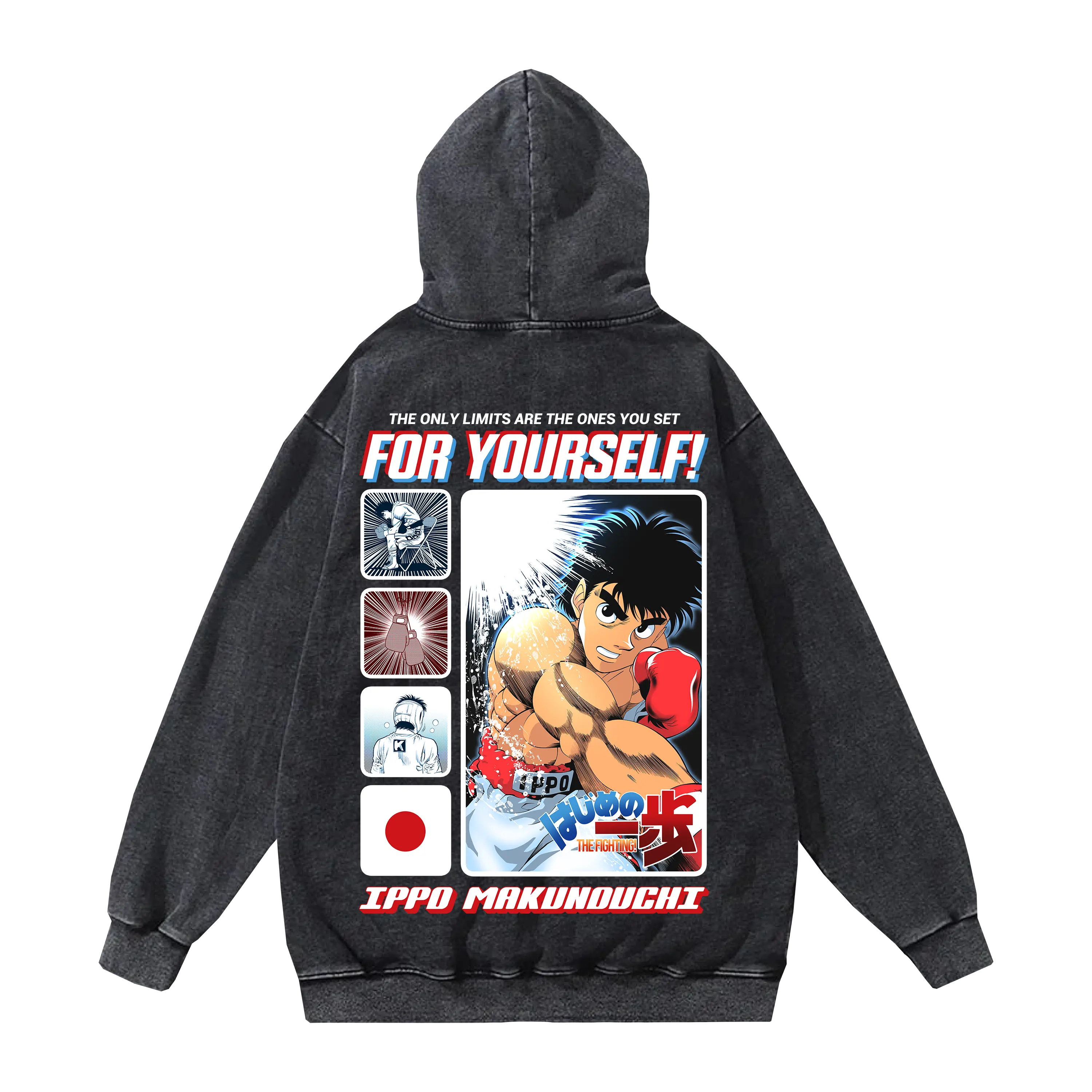 Ippo No Limits Hoodie – Hajime No Ippo Vintage Oversized Streetwear Hoodie, Anime Graphic Pullover, Fan Gift Collector Edition
