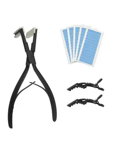 Hair extension tool set, hair extension tape, 1 set of hair extension tape and stainless steel hair clip, professional wig accessories, suitable for hair salons and home use, Hair extension clips