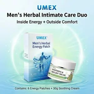 UMEX Men's Herbal Intimate Care Duo - 6 Energy Patches & 30g Soothing Cream for Sensitive & Dry Skin itching Relief