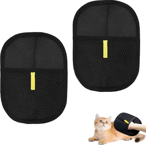 2pcs Reusable Electrostatic Pet Hair Remover Gloves - Upgraded Dual-Sided Lint Roller & Sticky Surface for Cat & Dog Hair on Furniture, Carpet, Car Seat - Ergonomic Handles, Washable Fur Removal Gloves for Cat & Dog Owners, Pet Hair Remover Tool