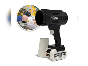 Sun Joe GO-SRMJET-5A-BLK 20-Volt ECOSHARP Cordless X20 StormJet Handheld Turbo Blower  | 40 CFM | 5.0-Ah Batteries + Charger (Black)