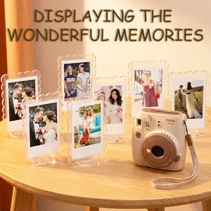 5pcs Clear Acrylic Photo Frame Set, 2x3 Inch Vertical Display with Base, Double-Sided Mini Picture Holders for Film Photos, Desktop Decoration, Wedding, Anniversary, Home Office