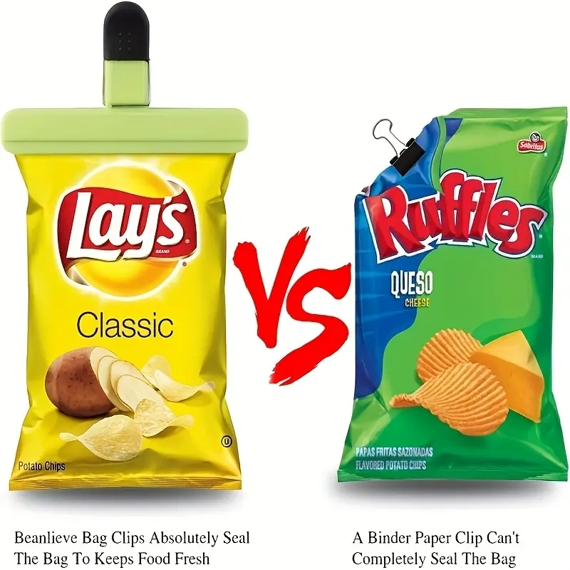 5 extra-large potato chip bag clips, meeting all your needs! Heavy-duty sealing design, comfortable handle - an efficient sealing solution designed for kitchens, homes, offices, and snack bags! Kitchen Gadgets