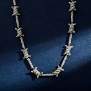 2025 New Hip hop High quality wire thorn necklace bracelet men's and women's personality jewelry gift