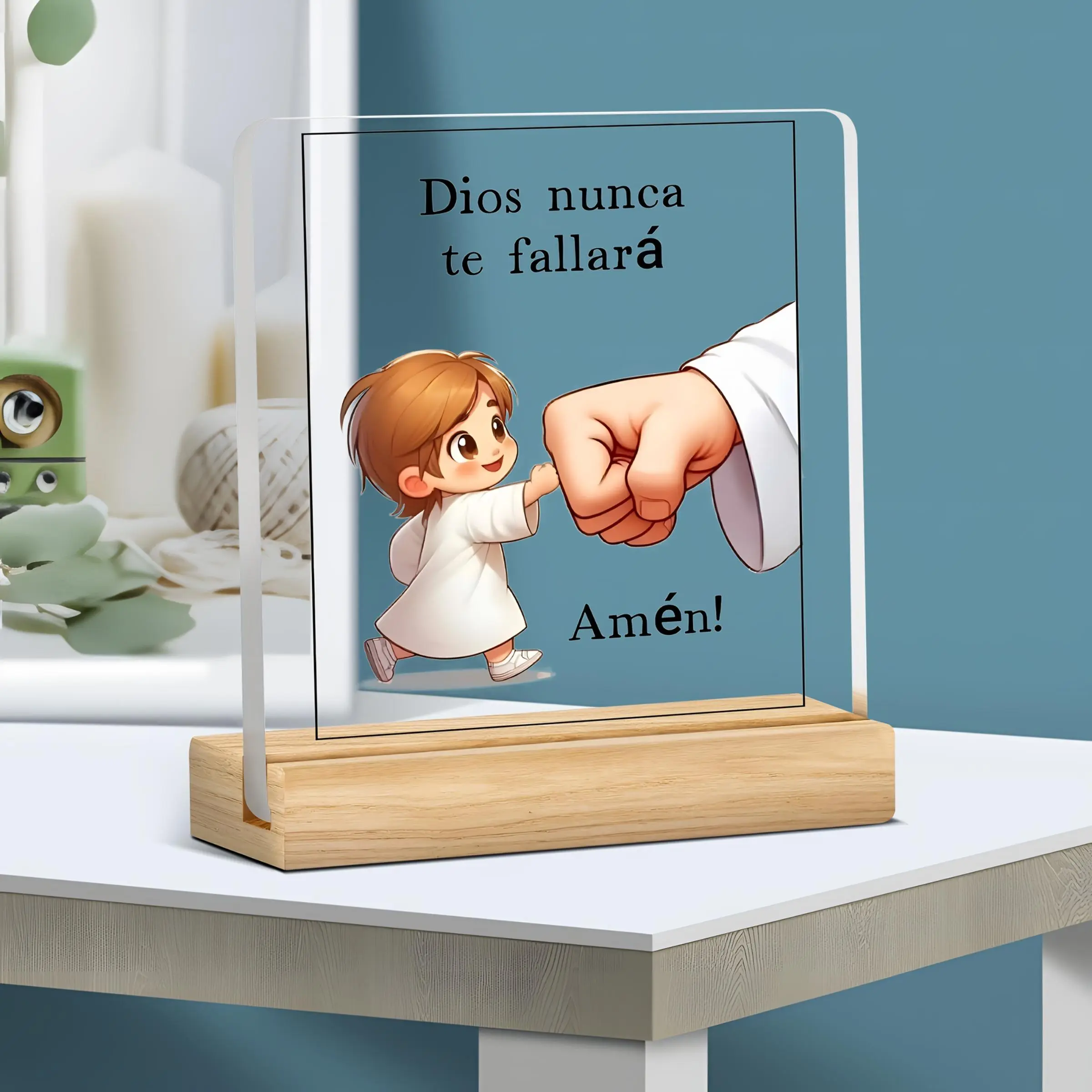 Acrylic Photo Plaque, 2D Flat Scripture Decor Home Decor Products for Home Office or Prayer Room, Christian Gift for Women, Birthday Religious Desk Sign