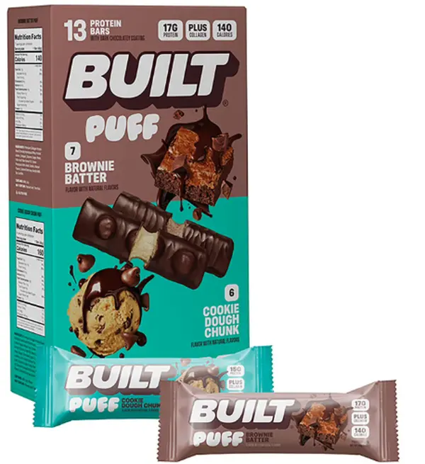 Built Bar Puff & Chunk Protein Bars, Variety Pack, 13 ct.