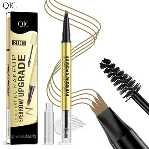 Waterproof Micro-Fork Eyebrow Pencil,Waterproof Eyebrow Pencil for Defining and Filling Thin Brows with Natural Hair-Stroke Effect, Smudge-Proof Makeup Tool for Daily Use & Soft Glam