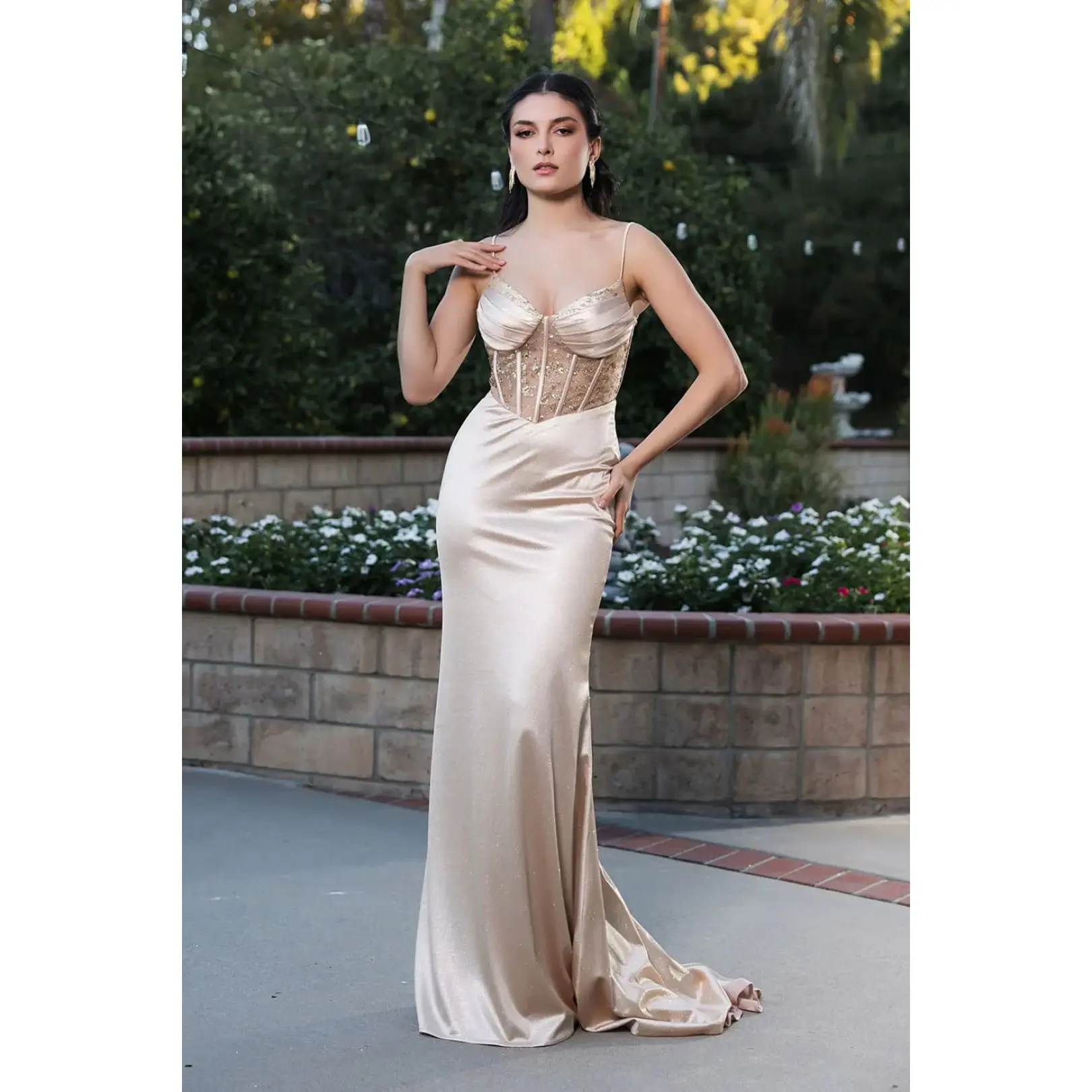 Champagne Wedding Dress Long Bridal Gown and Plus Size By MQ2133