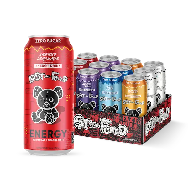 Lost and Found Energy Drinks Sugar Free - Zero Sugar  with Amazing Taste, Caffeine, 1g of Taurine, + Electrolytes - Great Tasting Flavors