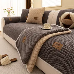 Luxury Thick Plush Sofa Cover, Non-Slip Washable Seat Throw, Pet-Friendly Anti-Scratch Furniture Protector for Sectional, Loveseat and 3-Seater Sofa, Cozy Living Room Decor, Sofa Couch Covers