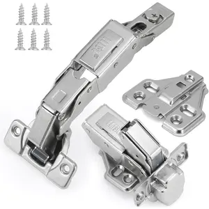 4 Pack 165  Soft Close Cabinet Hinges, Full Overlay Kitchen Cabinet Hinges, Concealed European Hinges for Lazy Susan, Pie Corner Cabinet, Open Widely and Easy Access