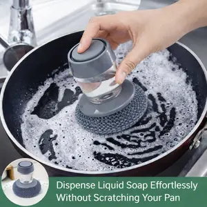 Automatic Soap Dispensing Pot & Pan Scrubber – Non-Scratch Kitchen Brush That Doesn't Damage Pots