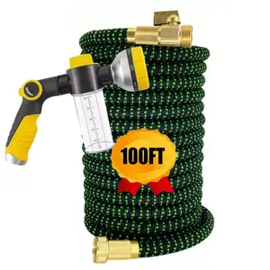 1pc-Expandable-High-Pressure-Soft-Water-Hose-Water-Gun-New-Flexible-And-Extendable-Irrigation-Hose-With-Spray-Nozzle-Garden Hose Wand-Car-Cleaning-Tool-Suitable-For-Garden-Yard-Lawn-Washing-Car-Watering-Plants-Cleaning-Floors-Water Sprayer