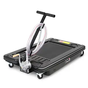 17 Gallon Oil Drain Pan with Pump, Evacuation Hose, T-Handle, Low Profile for Trucks Buses RVs