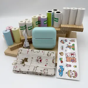 Mini Portable Thermal Bluetooth-compatible Pocket Printer Set, Wireless Sticker Printer, Print Pictures Photos Labels To-Do Lists, USB PD Charging, Non-Button Cell Battery, Inkless Printer