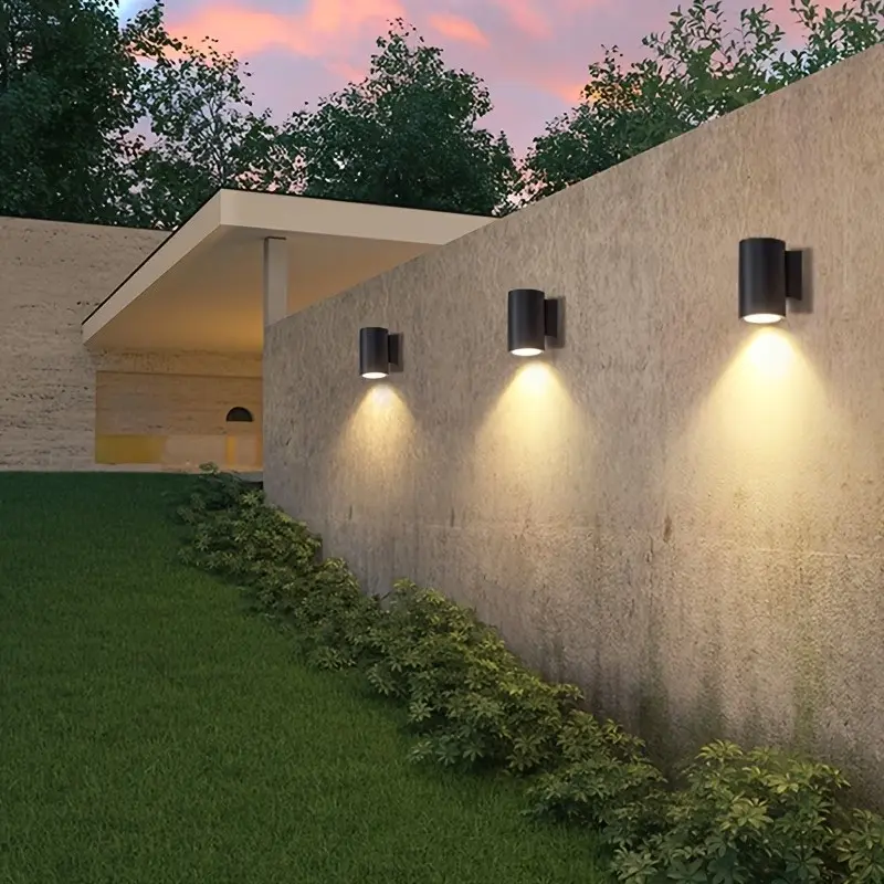 LED Solar Powered Round Wall Light, Outdoor Garden Landscape Solar Decorative Lights, Modern Simple Creative Lighting for Backyard, Yard, Patio, Stairs