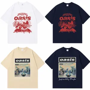 Classic Band Oasis TShirt Fashionable Cool Vintage Short Sleeve T-Shirt Summer Fashion Comfortable Pure Cotton T-shirt Unisex Fashionable Clothing Holiday Gift