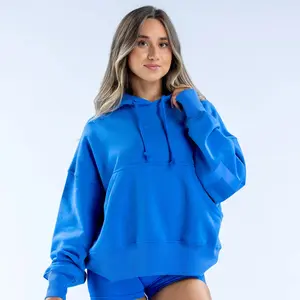 DFYNE Signature Hoodie – Oversized Pullover Gym Hoodie for Women, Long Sleeve, Boxy Fit, Front Pocket, Drawstring Hood, Ribbed Cuff and Hem, 65% Cotton 35% Polyester