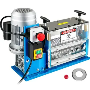 fathersdaygift VEVOR Electric Wire Stripping Machine, 370W 0.06 inch -1.5 inch Automatic Motorized Cable Stripper with 75 ft/min Speed, 11 Channels 10 Blades Strip Machinery, Scrap Handling Tool for Recycling Copper