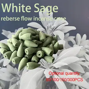 50/100/150/300pcs Sage Incense Cones, Long-Lasting Aromatic Fragrance, Suitable for Yoga Meditation Home Bedroom Office Hotel