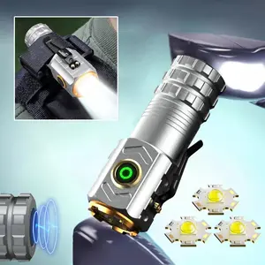 Rechargeable Mini 3 LED Outdoor Portable Flashlight with Clip Design Magnet, Magnetic Flashlight, Modes for Hiking and Repair Lighting, Pocket Flashlights