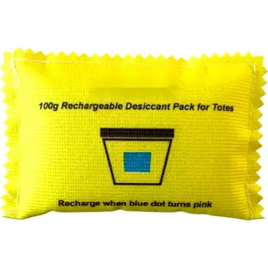 100g Rechargeable Desiccant Pack - Moisture Absorbing Bag - Desiccant Dehumidifier for Storage Bins and Totes -