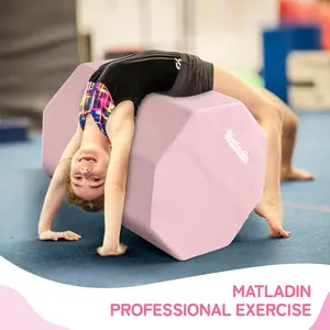 Winado Gymnastics Octagon Mat, 24"x26" Tumbling Equipment with High Density Sponge Filling, Exercise Mats for Cheerleading Martial Arts and Home Gym Use