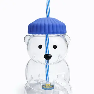 Bearino Bear Cup with Straw - Blue Lid